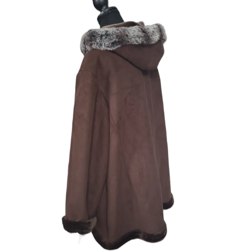 Vintage NWT Fleet Street women's hooded faux fur shearling coat 2X, new - Picture 6 of 16